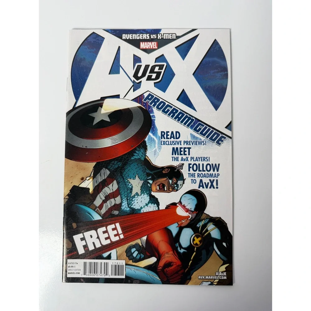 Marvel Avengers vs X-Men AvX Program Guide 2012 Captain America Cyclops Promo